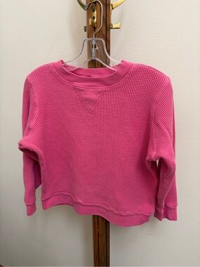 J. Crew Bright Pink Waffle-Knit Top